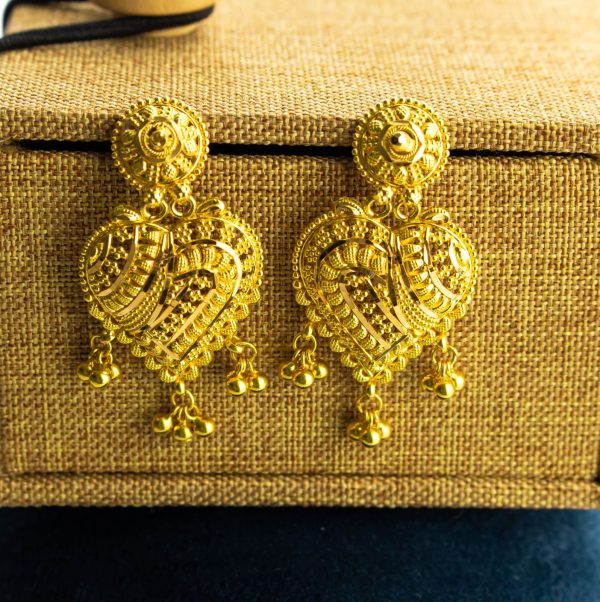 Aretes Yarina de Oro Hindú 22k